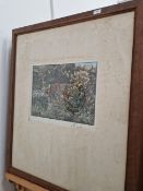 EARLY 20th CENTURY SCHOOL FOUR OAK FRAMED COLOUR PRINTS OF GARDEN SCENES, SIGNED INDISTINCTLY. 26