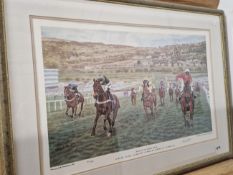 AFTER PAUL HART A PENCIL SIGNED LIMITED EDITION COLOUR PRINT THE FINISH OF THE 1994 CHELTENHAM