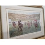 AFTER PAUL HART A PENCIL SIGNED LIMITED EDITION COLOUR PRINT THE FINISH OF THE 1994 CHELTENHAM