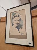 H. J. GIBBS EARLY 20th CENTURY ENGLISH SCHOOL A PORTRAIT OF JACKIE COOPER, SIGNED, WATERCOLOUR. 35 x
