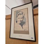 H. J. GIBBS EARLY 20th CENTURY ENGLISH SCHOOL A PORTRAIT OF JACKIE COOPER, SIGNED, WATERCOLOUR. 35 x