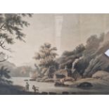 AFTER T. WALMSLEY A GROUP OF SIX ANTIQUE AQUATINTS OF WELSH SCENES. 34 x 44cms (6)