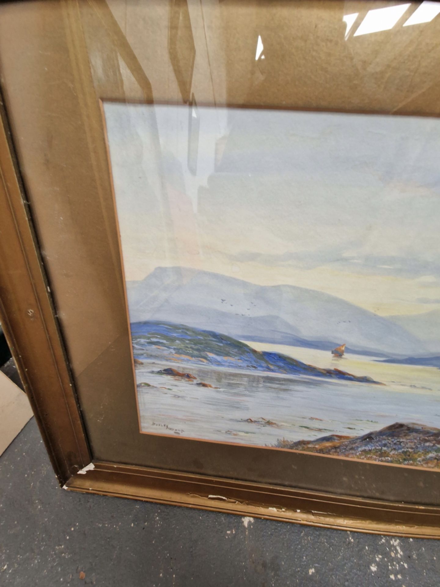 DUDLEY WARD (19th/20th CENTURY ENGLISH SCHOOL) A SCOTTISH LOCH, SIGNED, WATERCOLOUR. 37 x 55cms - Image 4 of 6