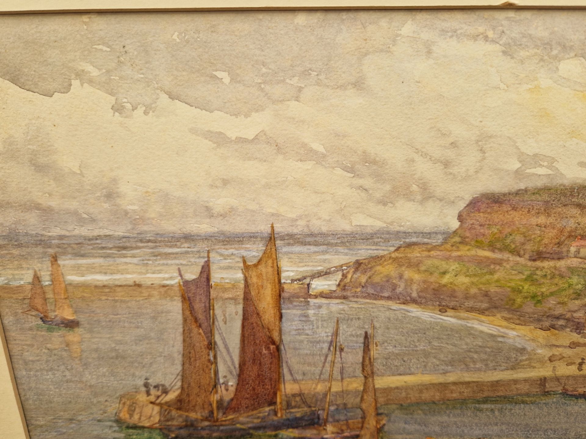 J. DRUMMOND 19th/20th CENTURY ENGLISH SCHOOL A VIEW OF WHITBY, SIGNED, WATERCOLOUR, MOUNTED BUT - Image 7 of 7