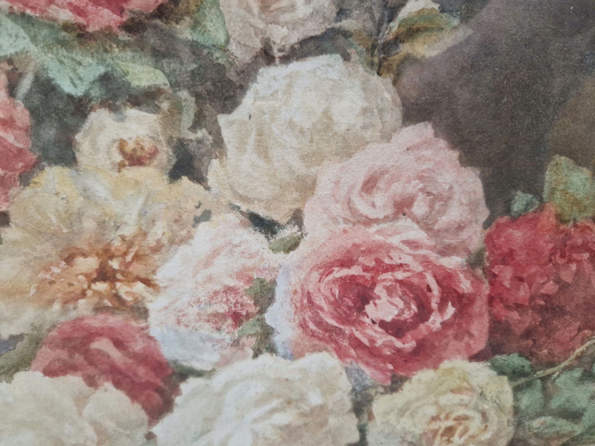 C. WINDSOR 19th/20th CENTURY ENGLISH SCHOOL STILL LIFE OF ROSES, SIGNED, WATERCOLOUR. 36 x 54cms - Image 3 of 6
