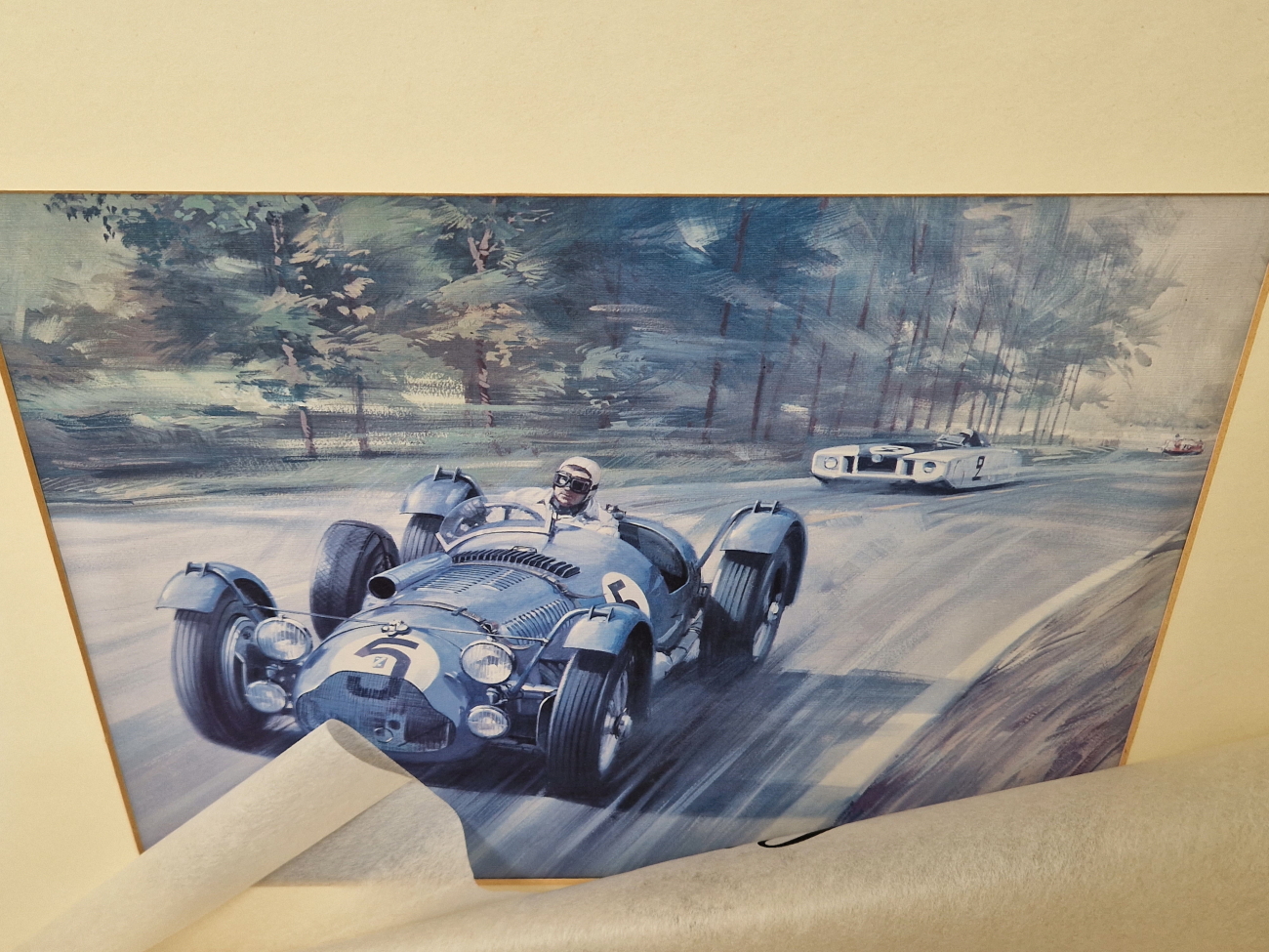 A GROUP OF AUTO RELATED VINTAGE COLOUR PRINTS, SOME PENCIL SIGNED BY WALTER GOTSCHKE. SIZES VARY - Image 2 of 6