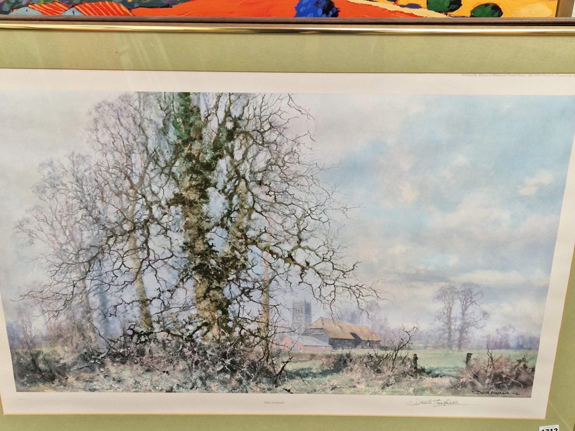AFTER DAVID SHEPHERD A PENCIL SIGNED COLOUR PRINT THIS ENGLAND. 57 x 87cms
