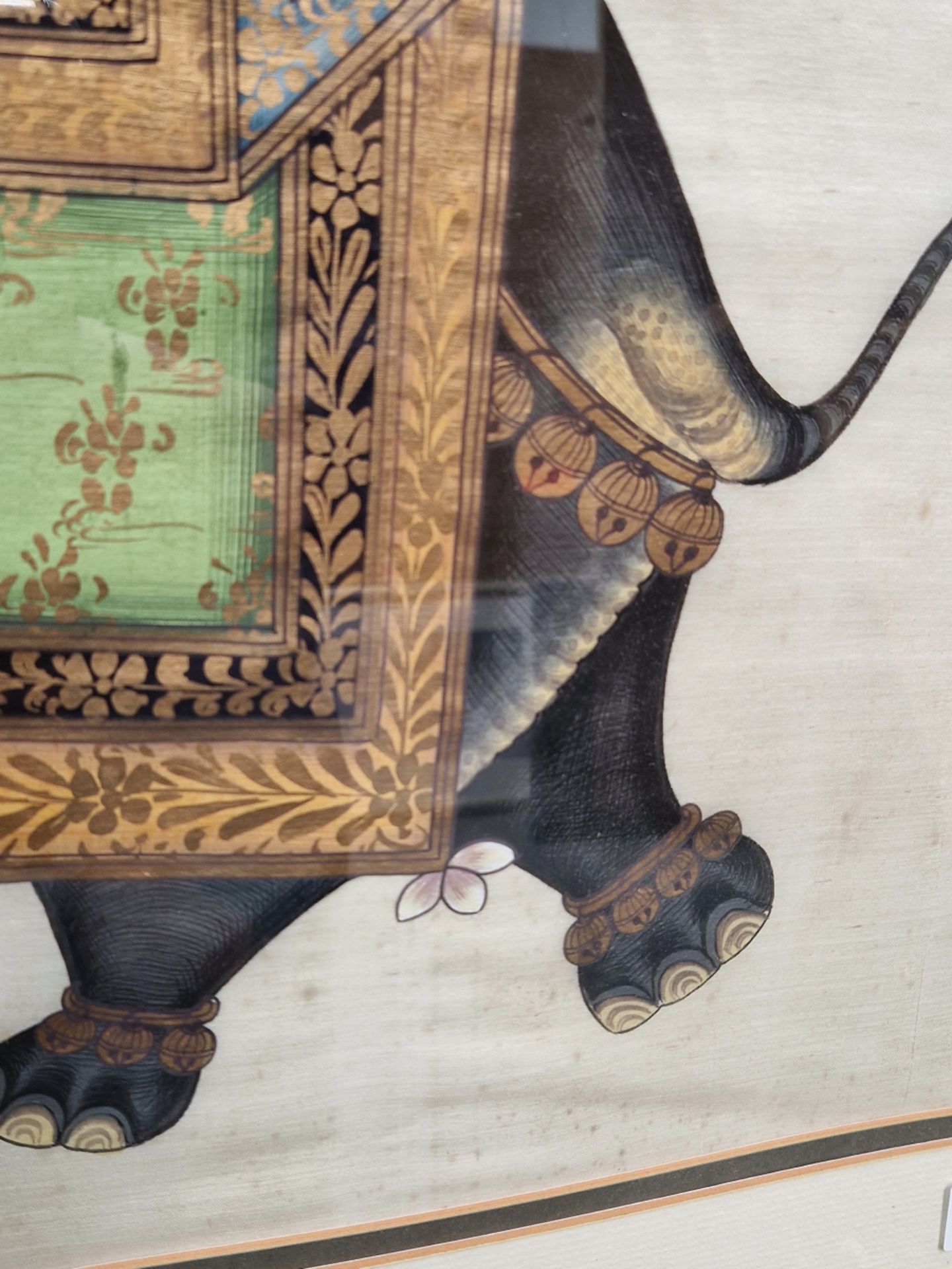 20th CENTURY INDIAN SCHOOL AN ELEPHANT, WATERCOLOUR. 45 x 56cms - Image 6 of 8