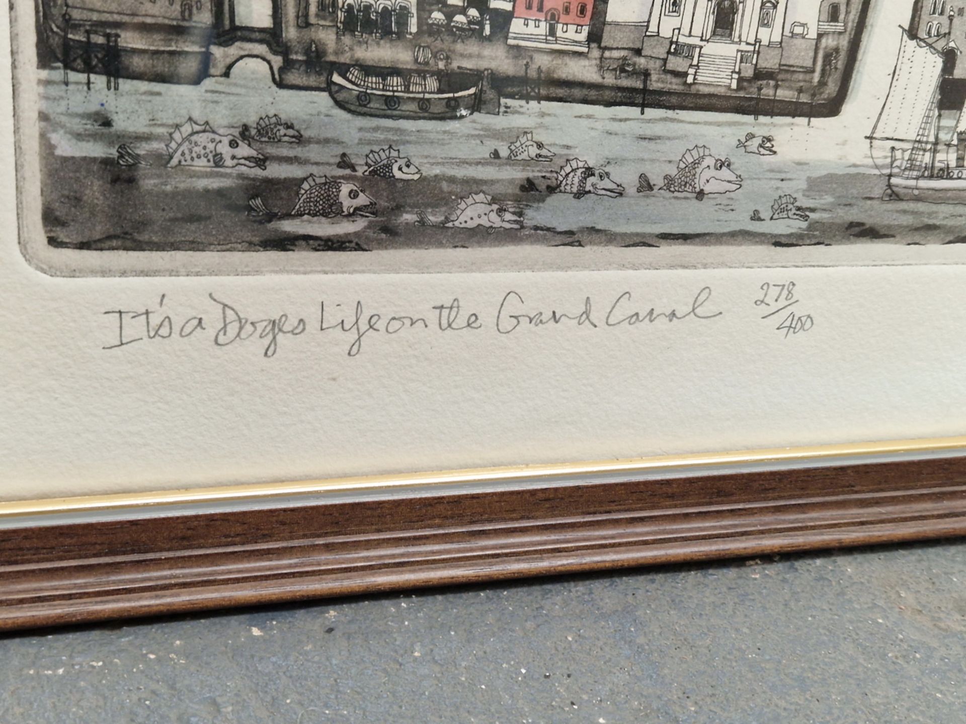 GRAHAME CLARKE (1941- ) ARR. ITS A DOGES LIFE ON THE GRAND CANAL, PENCIL SIGNED LIMITED EDITION - Image 4 of 6