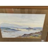 DUDLEY WARD (19th/20th CENTURY ENGLISH SCHOOL) A SCOTTISH LOCH, SIGNED, WATERCOLOUR. 37 x 55cms