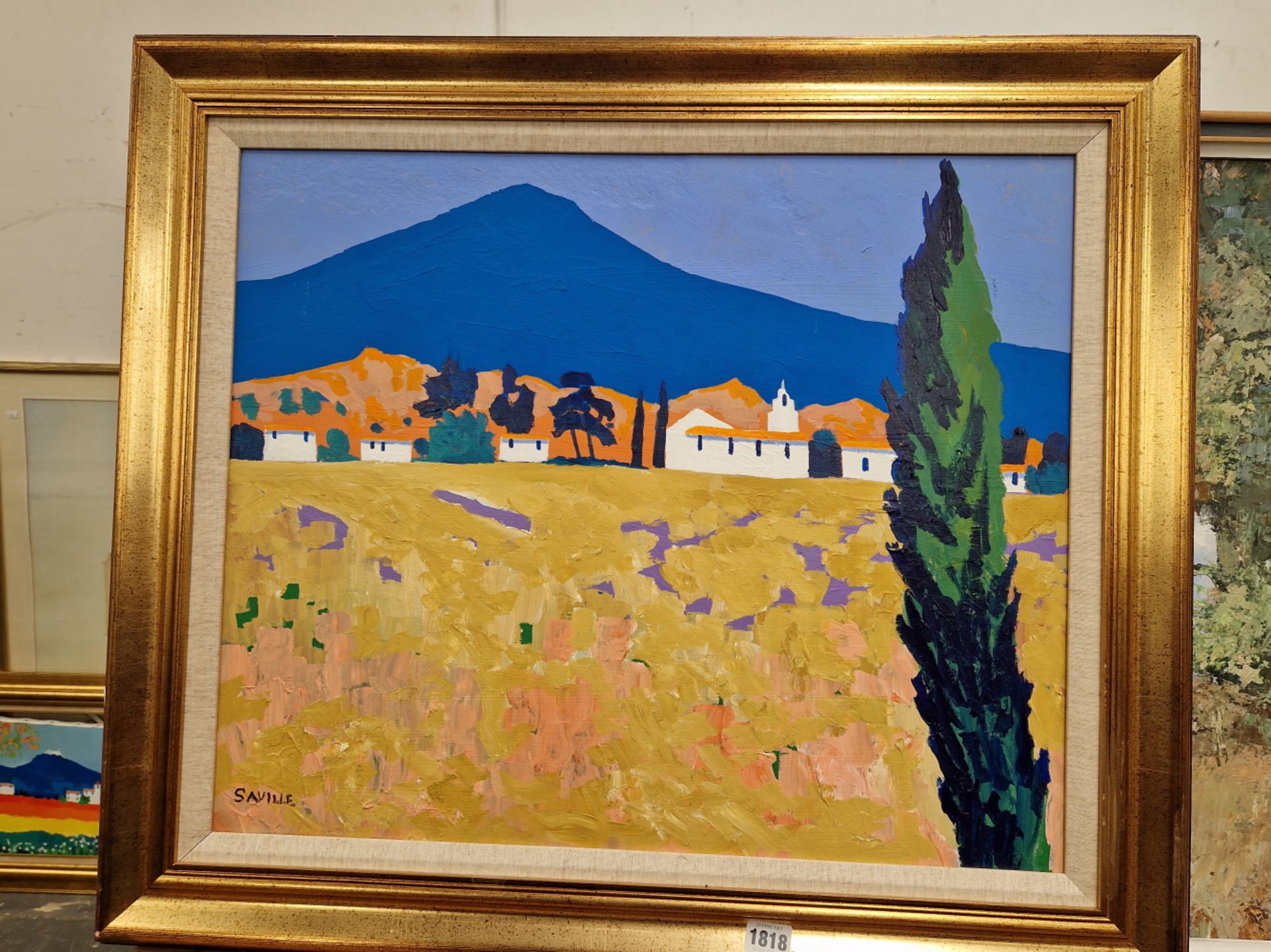 MICHAEL SAVILLE CONTEMPORARY SCHOOL. ARR. LUBERON HILLS PROVENCE, OIL ON BOARD, SIGNED. 51 x 61cms - Image 4 of 6