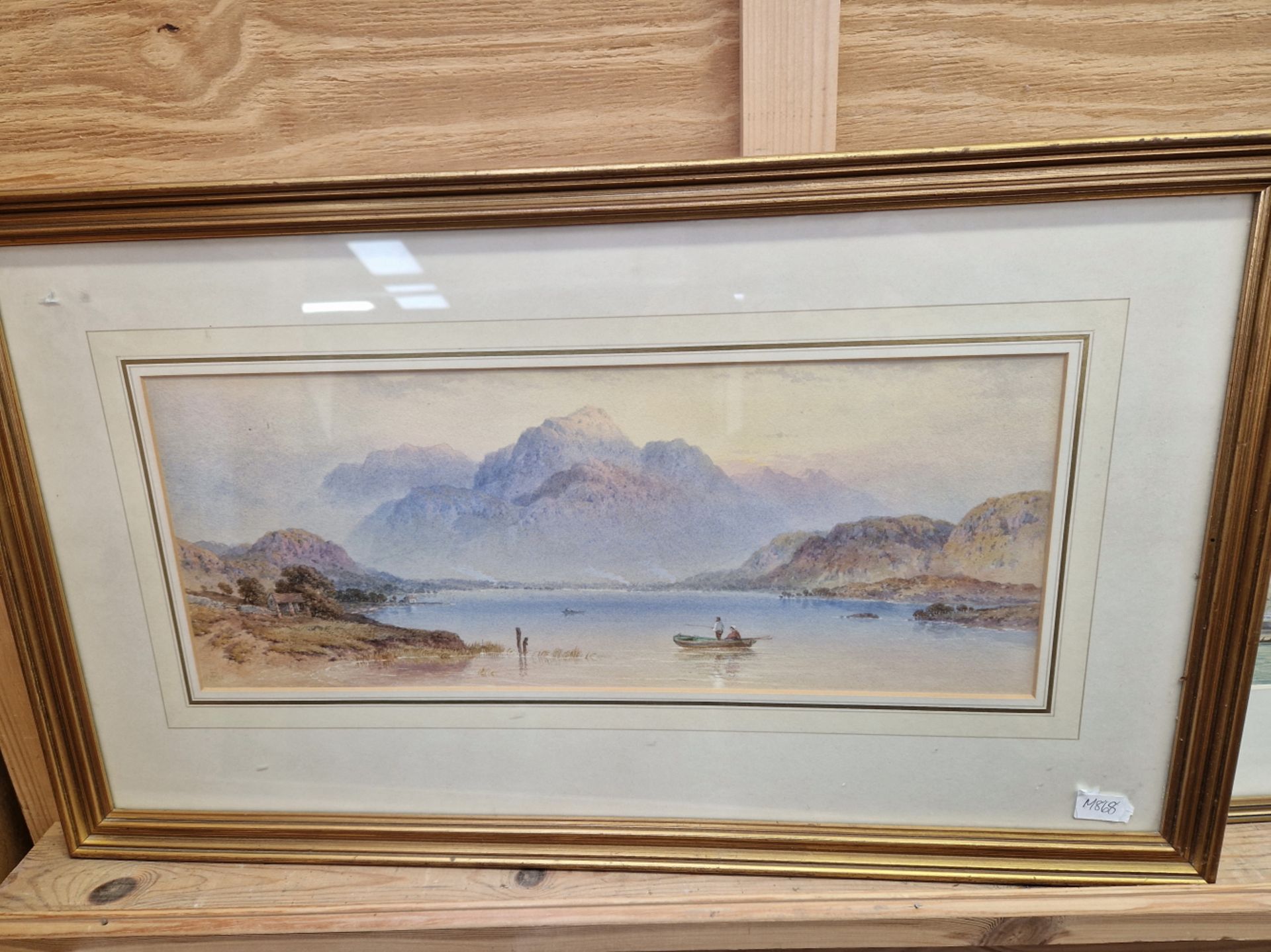 TWO 19th/20th CENTURY ENGLISH SCHOOL PAINTINGS A CITY VIEW AND A LAKE LANDSCAPE, BOTH SIGNED OR - Image 4 of 8