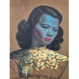 AFTER TRETCHIKOFF A VINTAGE PRINT OF A CHINESE GIRL. 61 x 51cms