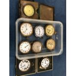 VARIOUS OVER SIZE TRAVEL CLOCK POCKET WATCHES.