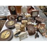 A QUANTITY OF VARIOUS MANTEL AND WALL CLOCKS ETC.