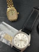 FOUR VARIOUS WRIST WATCHES TO INCLUDE A VINTAGE GARRARD, AND SEKONDA, A ROTARY AND A CITIZEN ECO