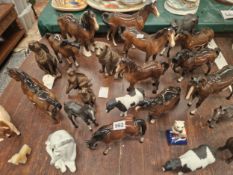 A COLLECTION OF BESWICK HORSE FIGURES ETC.