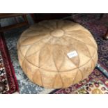 A LARGE MOROCCAN LEATHER POUF