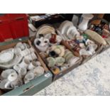 A LARGE DECORATIVE CHINAWARE'S AND ORNAMENTS ETC