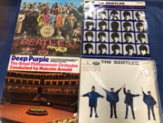 BEATLES/DEEP PURPLE; 4 LPS - HELP! - MONO PMC 1255 2ND PRESSING, A HARD DAY'S NIGHT - PMC 1230 1ST