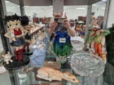 A BETTY BOOP, NAO AND OTHER FIGURES TOGETHER WITH GLASS WARE