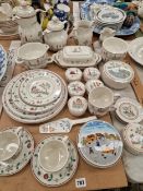 A QUANTITY OF VILLEROY AND BOCH AMERICAN SAMPLER PATTERN TEA AND DINNER WARES.