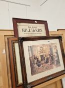 THE RULES OF BILLIARDS AND TWO DECORATIVE PRINTS