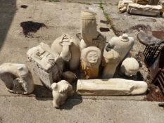 VARIOUS CARVED STONE FIGURES