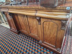 A WILLIAM IV MAHOGANY INVERTED BREAK FRONT SIDEBOARD