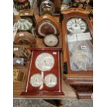 A VICTORIAN VIENNA TYPE WALL CLOCK AND VARIOUS MANTEL COCKS ETC.