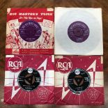 ELVIS PRESLEY - 9 x SINGLES PURPLE HMV LABELS AND RCA TRI-CENTRES INCLUDING LADY MISS CLAWDY - POP