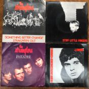THE STRANGLERS/STIFF LITTLE FINGERS; 18 SINGLES INCLUDING WALK ON BY - UP 36429 AND WHITE VINYL