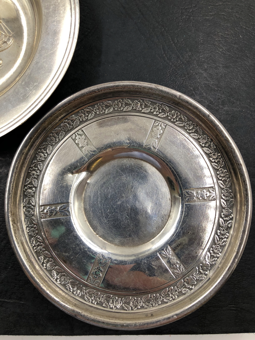 A FRENCH, CHARLES BARRIER, MINERVA HEAD SILVER EGG CUP TRAY, TOGETHER WITH A HALLMARKED SILVER - Image 3 of 3