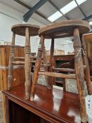 TWO ANTIQUE STOOLS.