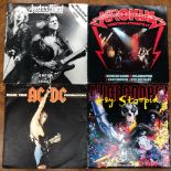 80S/90S HEAVY ROCK/METAL; 38 SINGLES INCLUDING- JUDAS PRIEST - UNITED AND POSTER, AC/DC, NAZARETH,