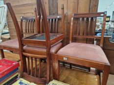 A SET OF FOUR REGENCY STYLE DINING CHAIRS