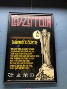 LED ZEPPELIN; 'STAIRWAY TO HEAVEN' FRAMED POSTER 96 X 66cm AND EARLS COURT REPRO POSTER 40 X 30cm