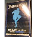 JETHRO TULL; 2 FRAMED POSTERS - 'LIVING IN THE PAST' CONCERT 2003 BERLIN AND 19.5.04 PRAHA 88 X 63