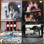 AMERICAN PUNK/NEW WAVE; 16 SINGLES INCLUDING PATTI SMITH - BECAUSE THE NIGHT - FRENCH PIC SLEEVE,