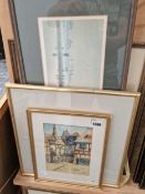 A SET OF SIX UNIFORM FRAMED HUNTING PRINTS AND TWO OTHERS OF TRAINS TRAVELLING ON THE LIVERPOOL AND