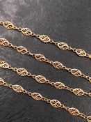 A HALLMARKED 9ct ROSE GOLD OPEN LINK NECKLACE. LENGTH 43cms. WEIGHT 6.35grms.