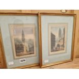 A PAIR OF EARLY 19TH CENTURY WATERCOLOUR STUDIES OF GERMAN TOWNSCAPES.ANTWERP AND ROUAN, SIGNED