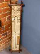 AN OAK CASED ADMIRAL FITZROY BAROMETER WITH A PAPER SCALE AND INSTRUCTIONS