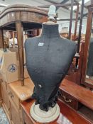 AN ANTIQUE SHOP DISPLAY HALF BODY CLOTHES BUST.