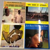 JAZZ/FOLK/POP; APPROX. 65 ALBUMS INCLUDING - JOAN BAEZ, AVERAGE WHITE BAND, CHRIS BARBER, STEFFAN