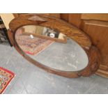 A OAK FRAMED MIRROR