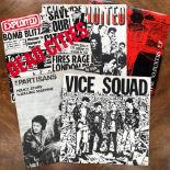 PUNK; 5 SINGLES - THE VARUKERS EP, THE EXPLOITED - EXPLOITED BARMY ARMY & DEAD CITIES, VICE