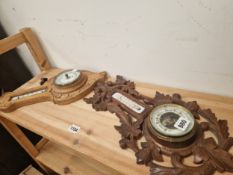 TWO SMALL BAROMETERS