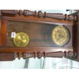 A LATE 19th/EARLY 20th C. MAHOGANY VIENNA REGULATOR, THE MOVEMENT WITH A COMPENSATED PENDULUM AND