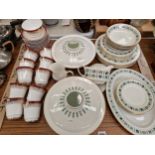 A ROYAL DOULTON TAPESTRY PATTERN PART DINNER SERVICE AND A VINTAGE TEA SET.